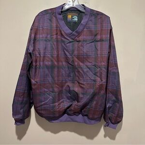 Forresters Outerwear Womens Large Golf Pullover Windbreaker Plaid Long Sleeve